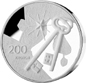 Picture of 200-kronor jubilee coin in silver, reverse