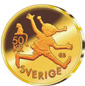Picture of a 50-kronor commemorative coin in Nordic gold with bronze alloy, reverse