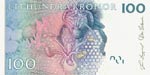 Picture on the back of the 100-kronor note that has a foil strip and see .through picture
