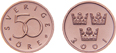 Picture of obverse and reverse of 50-öre coins minted 1992 onwards