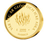 Photograph of a 2,000-kronor commemorative coin in gold, reverse, celebrating the 100th anniversary of the birth of Dag Hammarskjöld